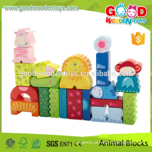 New and Lovely Shapes Baby Toy Miny Zoo Construction Brinquedos em bloco de madeira